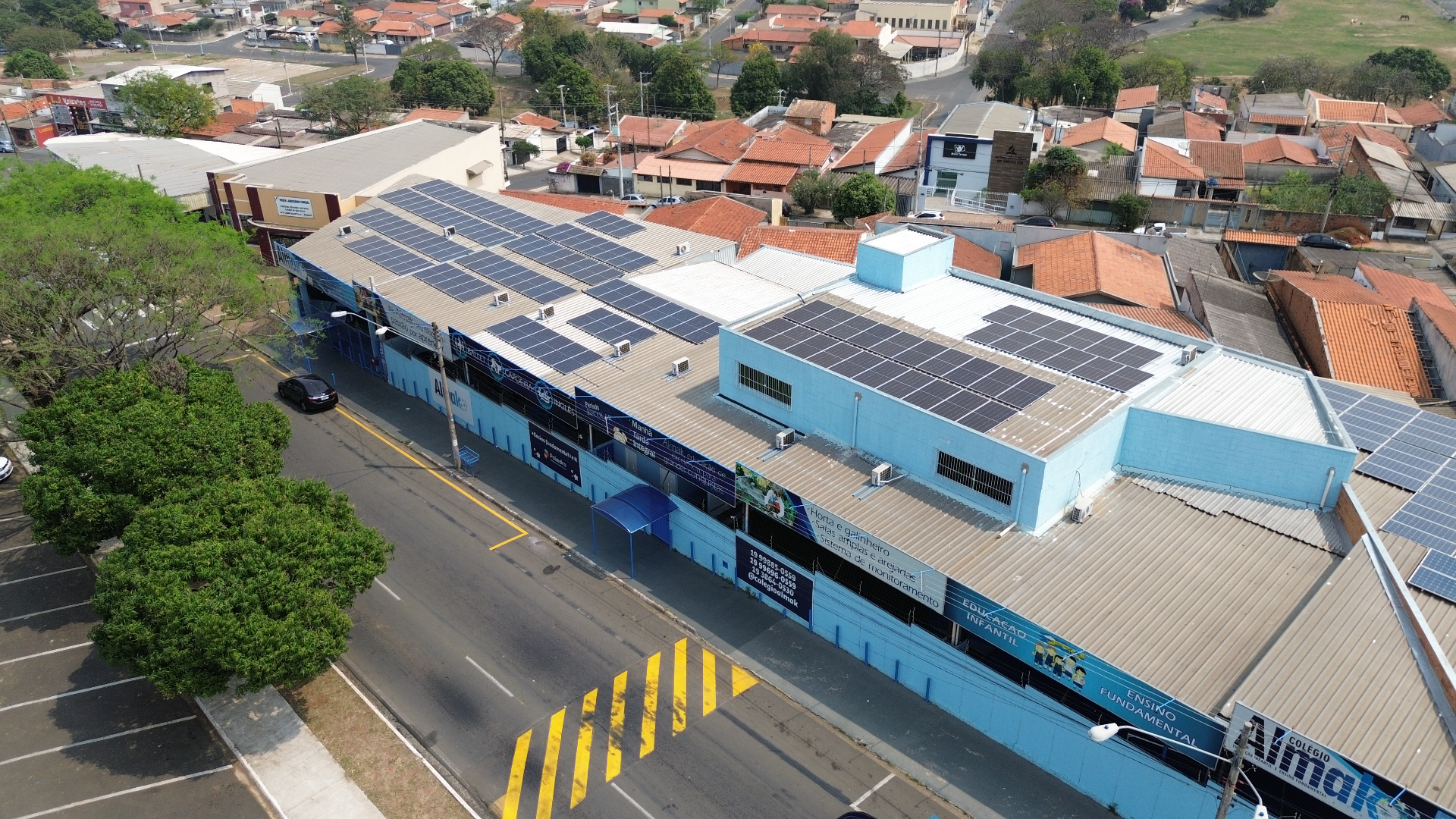 Usina solar comercial sobre cobertura — Sumaré / SP